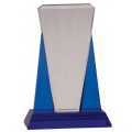 Blue/Clear Wedge Crystal on Blue Pedestal Base